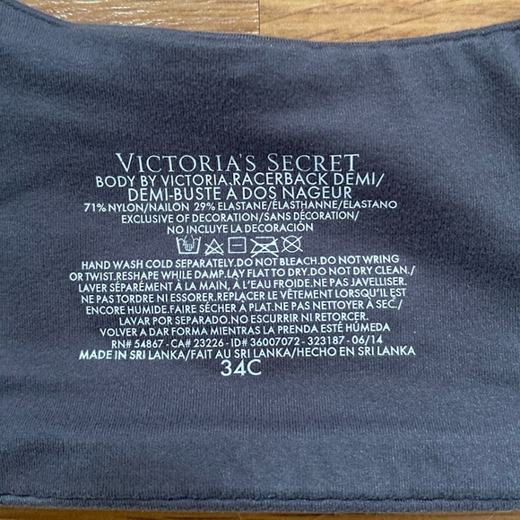 ❤️ Victoria’s Secret Body By Victoria Racerback Demi Bra 34C - Picture 6 of 7